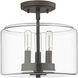 Asheville 3 Light 11 inch Rubbed Bronze Indoor Semi-Flush Ceiling Light